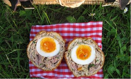 Two Scotch eggs